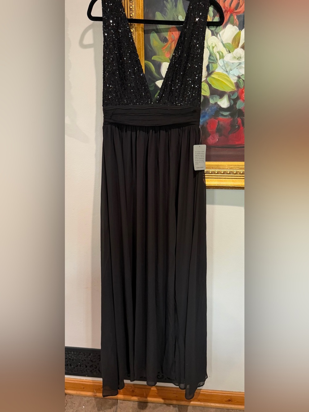 Nordstrom Black Evening Dress with Sequin Bodice